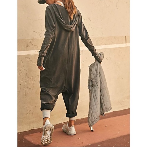 FP Movement by Free People Pants - Free People FP Movement Hot Shot Long Sleeve Hooded V Neck Oversized Onesie